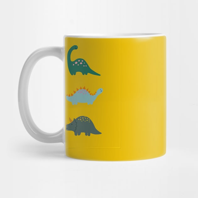 Happy Dino Print in Yellow by BryGraphicDesign